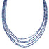 Azurite Hand Strung Sterling Liquid Silver 16" 5-Strand Necklace RX119120