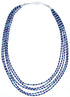 Azurite Hand Strung Sterling Liquid Silver 16" 5-Strand Necklace RX119120