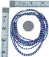 Azurite Hand Strung Sterling Liquid Silver 16" 5-Strand Necklace RX119120