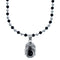 Native American Onyx Sterling Silver Leaf Bead Necklace BX119116