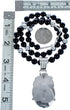Onyx Sterling Silver American Indian Leaf Bead Necklace BX119113