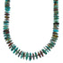 Turquoise Wheel Bead Sterling Silver Southwestern Necklace BX119549