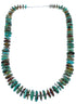 Turquoise Wheel Bead Sterling Silver Southwestern Necklace BX119549