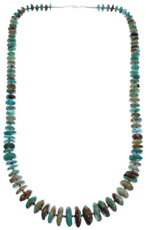 Wheel Bead Southwestern Turquoise Sterling Silver Necklace BX119551
