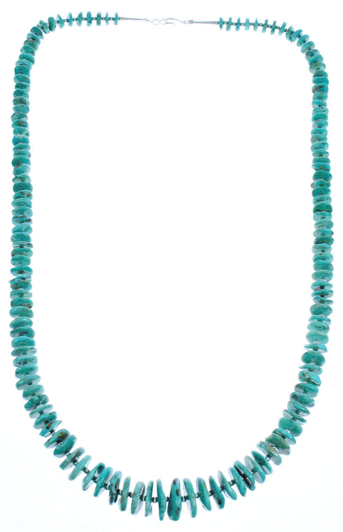 Sterling Silver And Turquoise Southwestern Wheel Bead Necklace BX119552