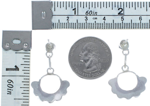 Zuni Blue Opal Sterling Silver Post Dangle Earrings BX119605