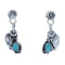 Leaf Turquoise Sterling Silver American Indian Post Dangle Earrings BX119616