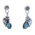 Leaf Turquoise Sterling Silver American Indian Post Dangle Earrings BX119616