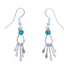 Native American Turquoise Authentic Sterling Silver Hook Dangle Earrings BX119617