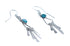 Native American Turquoise Authentic Sterling Silver Hook Dangle Earrings BX119617