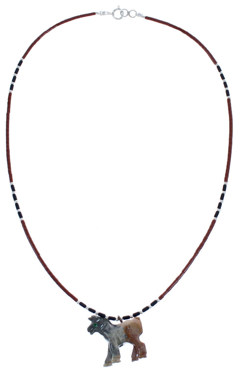 Bead Multicolor Authentic Sterling Silver Horse Pendant Necklace BX120724