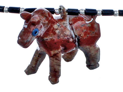 Bead Genuine Sterling Silver Multicolor Horse Necklace BX120725