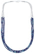 Southwestern Azurite Liquid Sterling Silver 5-Strand Necklace BX120687