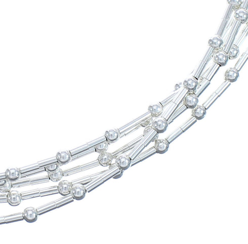 Authentic Liquid Sterling Silver 5 Strands 16-1/2" Necklace Jewelry BX120696