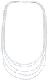 Genuine Liquid Sterling Silver 5 Strands 16-1/4" Necklace Jewelry BX120697