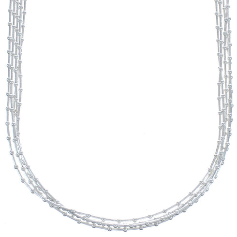 Southwestern Liquid Sterling Silver 5 Strands 18-1/4" Necklace Jewelry BX120699