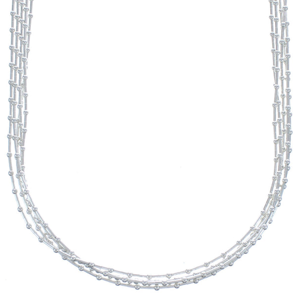 Southwestern Liquid Sterling Silver 5 Strands 18-1/4" Necklace Jewelry BX120699