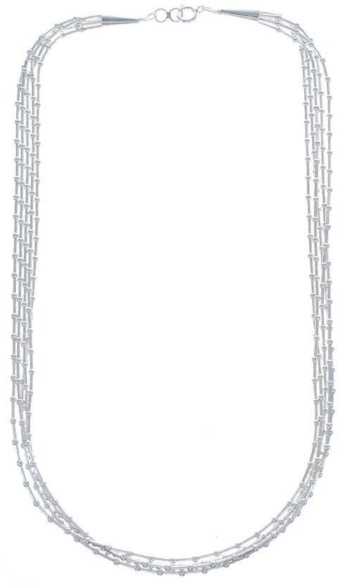 Southwestern Liquid Sterling Silver 5 Strands 18-1/4" Necklace Jewelry BX120699