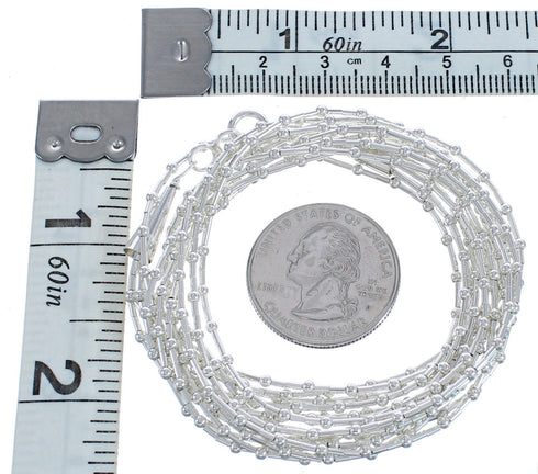 Southwestern Liquid Sterling Silver 5 Strands 18-1/4" Necklace Jewelry BX120699