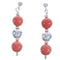 Sterling Silver Pink Coral Bead Southwest Post Dangle Earrings BX120706