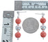 Sterling Silver Pink Coral Bead Southwest Post Dangle Earrings BX120706