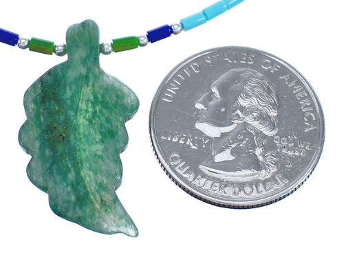 Multicolor Bead Sterling Silver Leaf Necklace BX120792