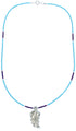 Multicolor Bead Southwestern Sterling Silver Leaf Necklace BX120794