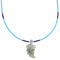 Southwestern Genuine Sterling Silver Multicolor Bead Leaf Necklace BX120796