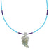 Southwestern Genuine Sterling Silver Multicolor Bead Leaf Necklace BX120796