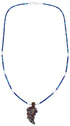 Southwest Sterling Silver Azurite And Jasper Leaf Bead Necklace BX120799