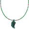 Sterling Silver Malachite And Multicolor Leaf Bead Necklace BX120802