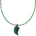 Sterling Silver Malachite And Multicolor Leaf Bead Necklace BX120802