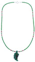 Sterling Silver Malachite And Multicolor Leaf Bead Necklace BX120802