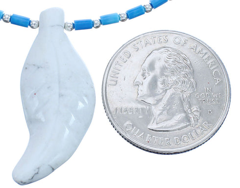 Southwestern Coral And Denim Lapis Sterling Silver Leaf Bead Necklace BX120809