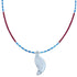 Leaf Bead Coral And Denim Lapis Sterling Southwestern Sterling Silver Necklace BX120811