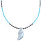 Sterling Silver Turquoise And Onyx Leaf Bead Necklace BX120803