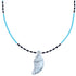 Sterling Silver Turquoise And Onyx Leaf Bead Necklace BX120803