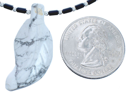 Sterling Silver Turquoise And Onyx Leaf Bead Necklace BX120803