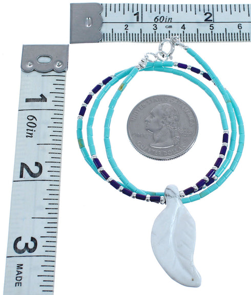Sterling Silver Southwestern Turquoise And Sugilite Leaf Bead Necklace BX120813