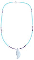 Authentic Sterling Silver Turquoise And Sugilite Leaf Southwestern Bead Necklace BX120814