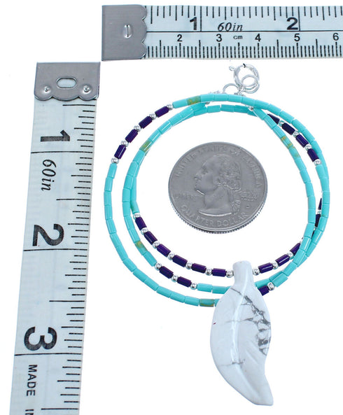 Authentic Sterling Silver Turquoise And Sugilite Leaf Southwestern Bead Necklace BX120814
