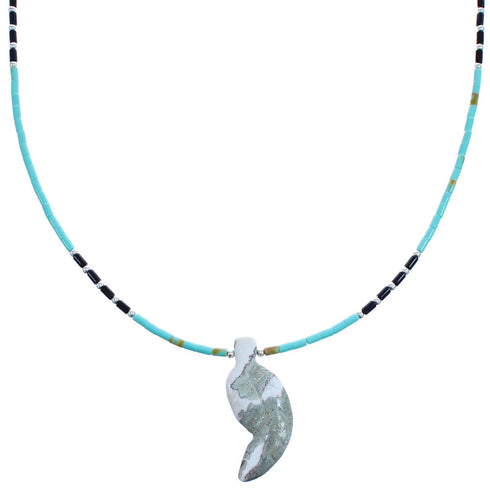 Turquoise And Multicolor Sterling Silver Leaf Bead Necklace BX120817