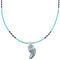 Turquoise And Multicolor Sterling Silver Leaf Bead Necklace BX120817