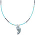 Turquoise And Multicolor Sterling Silver Leaf Bead Necklace BX120817