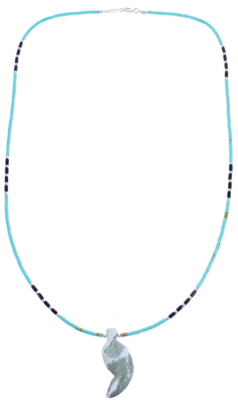 Turquoise And Multicolor Sterling Silver Leaf Bead Necklace BX120817