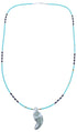 Turquoise And Multicolor Sterling Silver Leaf Bead Necklace BX120817