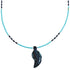 Southwestern Turquoise And Multicolor Sterling Silver Leaf Bead Necklace BX120818