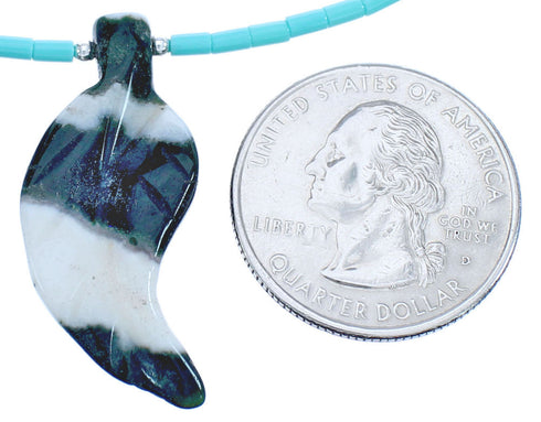 Genuine Sterling Silver Leaf Bead Turquoise And Multicolor Southwest Necklace BX120822