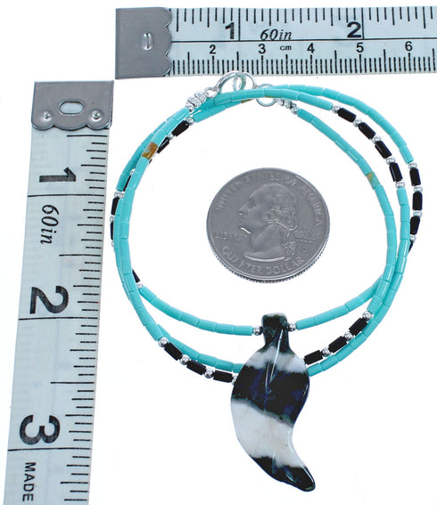 Genuine Sterling Silver Leaf Bead Turquoise And Multicolor Southwest Necklace BX120822