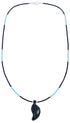 Onyx And Multicolor Sterling Silver Leaf Bead Necklace BX120823